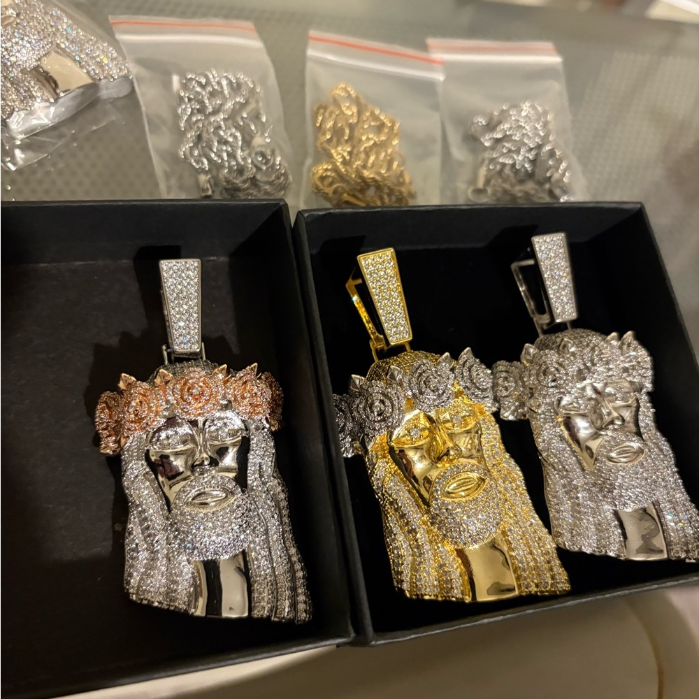 Gold and Silver Jesus Pendant bundle